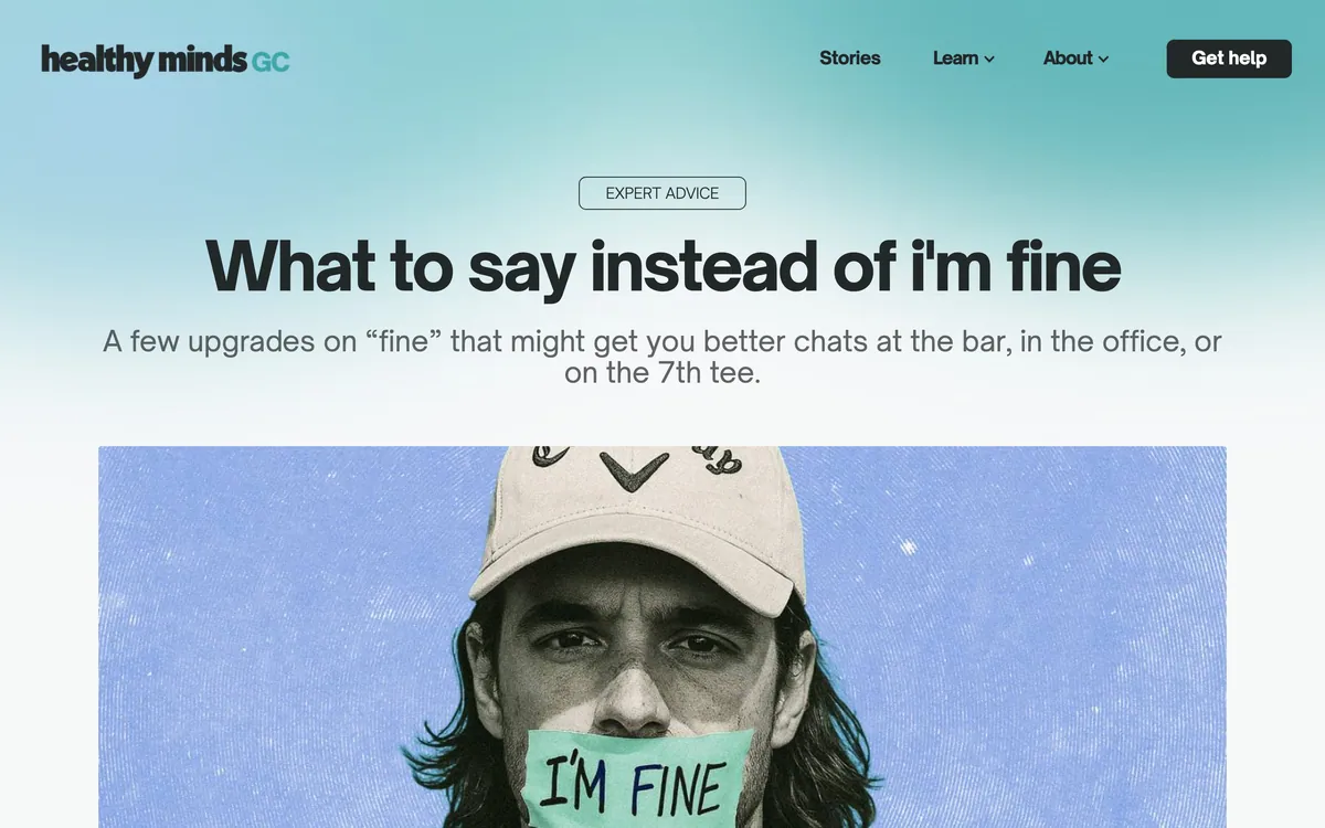Healthy Minds GC guide: What to say instead of I'm fine
